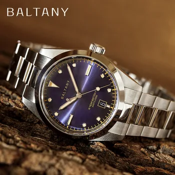 Baltany Vintage Explorer Homenagem Relógios 39 MM Sapphire Crystal 200m Impermeável Aplicado Marcadores de Horas Retro AR de Homem de Quartzo Relógio