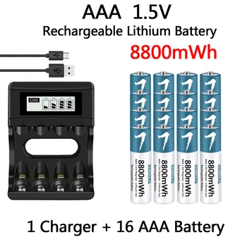 Bateria AAA de 1,5 V bateria Recarregável de Polímero de Lítio-íon Bateria do AAA para o controle remoto do rato Elétrico do brinquedo com carregador USB