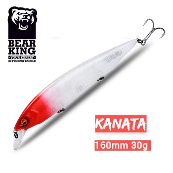 Bearking Kanata ruiva 160mm 30 g de iscas de pesca minnow manivela 160mm 30g