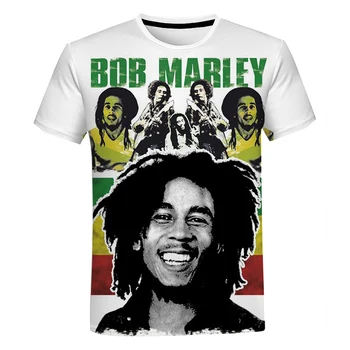 Bob Marley Reggae Estilo T-shirt Homens Mulheres Hip Hop Moda Casual Manga Curta Unisex Harajuku Streetwear Oversized T-Shirt Tops