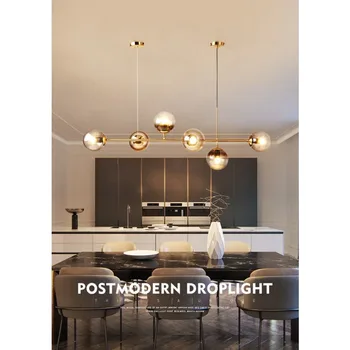 Bola de vidro lustre de LED iluminação interior sombra Brilho decoração cozinha lustre acessórios sala de fixação