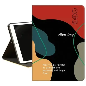 Bom Dia Padrão de Caso Para o iPad Mini1 2 3 Capa de Couro PU de Silicone Shell de Volta Para Mini 4 5 6 Galvanizados em Branco Titular