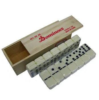 Caixa de madeira de alta qualidade Duplo seis domino 28pcs/conjunto jogo de mesa de brinquedos para crianças e adultos de aprendizagem e educação de jogo de tabuleiro