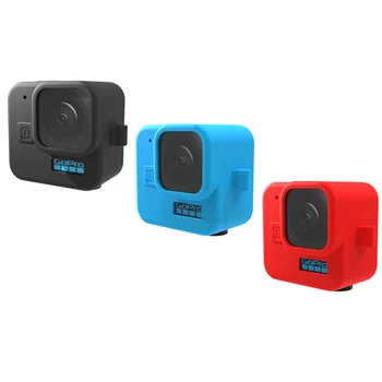 Capa de Silicone para GoPro Hero 11 Preto-Mini Lente de Vidro Temperado Protetor Filme Protetor Tampa para GoPro11 Mini Acessórios