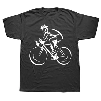 Ciclista de Bicicleta Ciclo de T-Shirt Engraçada Aniversário de Algodão de Mangas Curtas, Camisas de Ciclismo do Motociclista O-Tops com decote em Tees Hip Hop