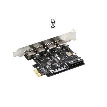 Dupla fonte de alimentação PCI-E USB 3.0 para placa de expansão, de quatro portas de alta velocidade de trabalho USB3.0 placa de expansão, 4 portas