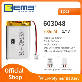 EEMB 603048 3.7 V Bateria de 1200mAh Recarregável de Polímero de Lítio de Bateria Para Dashcam,Lanterna,o Orador de Bluetooth, GPS,Câmera