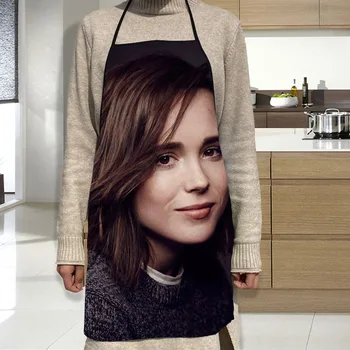 Ellen Page Avental De Partido Do Jantar Cozinhar Avental Adulto Cozimento Acessórios De Tecido Impermeável Impresso Ferramentas De Limpeza