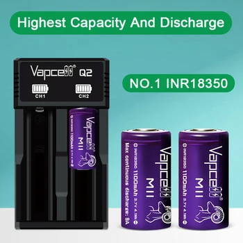 Entrega rápida Vapcell INR 18350 1100mah 9A M11 Bateria de lítio de 3,7 V baterias recarregáveis BOM Considerar para a lanterna
