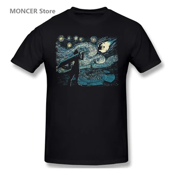 Estrelado Fantasia Van Gogh Final Fantasy T-Shirt dos Homens/Mulheres T-shirt de Manga Curta Gráficos Tshirt Marcas Tee Tops