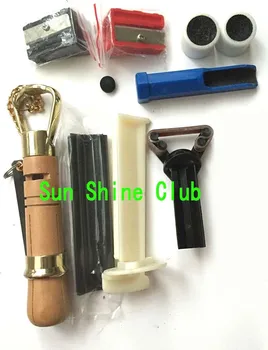 Frete grátis taco de Sinuca de reparos kit/Bilhar 10pcs em set /Dica sander de bilhar, taco de ferramentas de reparo/pontas de tacos de bilhar acessórios