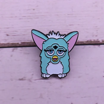 Furby Vaporwave Broche Kawaii Memes Esmalte Pin criatura adorável Emblema bonito arte de presente para meninas