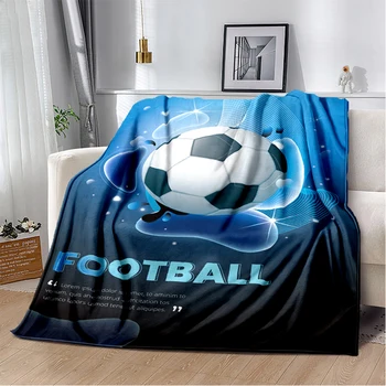 Futebol 3d de Futebol, Esportes Silhueta Padrão de manta de sofá-cama tampa macio cobertor xadrez Suaves de Flanela Jogar Cobertores Fãs de presente