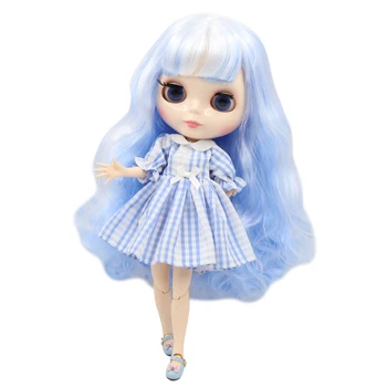 GELADO DBS Blyth boneca 1/6 bjd 30cm conjunta corpo, da pele branca, Azul misto branco do cabelo de diy menina maquiagem de presente .NÃO.6005/136