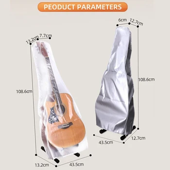 Guitarra Capa Protetora Baixo À Prova De Pó De Proteção Impermeável Capa Bag Para O Acústico Elétrico, Guitarra Clássica 108.6x43.5cm