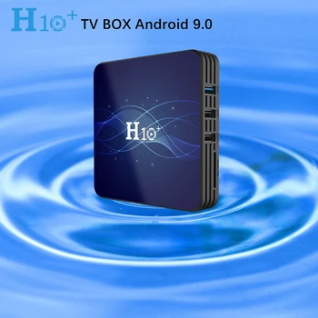 H10+ Rede Android 9.0 Caixa de TV Dual Band WIFI, Bluetooth 4.0 2+16G Hisilicon HI3798 Display LED 4K Smart Media Player