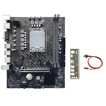 H610 placa-Mãe+Mudar+Cabo de Defletor LGA1700 DDR4 PCIE 16X Gigabit LAN para G6900 G7400 I3 12100 I5 12500 12 de CPU