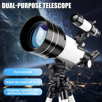 HD Telescópio Para Adultos, Crianças 70mm Abertura Astronômica com Telescópio com Tripé Camping E observação de estrelas Binocolo Cannocchiale