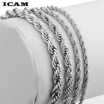 ICAM Exclusivo dos Homens Bracelete Duplo Bracelete Chain de Aço Inoxidável de Prata de Trigo, Caixa de Ligação de Cadeia Pulseiras do sexo Masculino Jóias Dropshipping