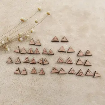 Inacabada Em Branco De Madeira Geométrica Triangular Montanha Formas Para DIy Artefatos De Madeira Brincos De Joalheria