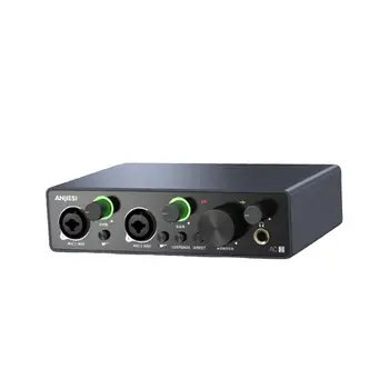 Interface de Áudio USB 2 Entrada 24Bit/196KHz Plug and Play para o Podcasting o Vocalista Podcaster
