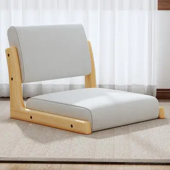 Japonês Encosto Andar de Cadeira de Madeira Tatami sem pernas da Cadeira para Trás Suporte Excelente para a Leitura Meditando Sala de estar Varanda