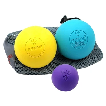 KSONE Lacrosse Bola de Massagem Conjunto Músculo-Rolo de Massagem Profunda do Tecido Bolas-Duro E Macio Bola de Massagem Com Mini Bola
