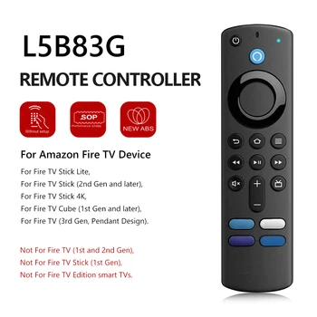 L5B83G Substituição de Voz Inteligente Controladores Remotos para o Amazon Fire Stick TV 3ª Geração do Fogo TV Cubo de Fogo de TV Vara Lite 4K Casa Inteligente