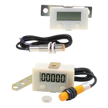 LCD Digital Tally Counter 0-99999 Dígitos para a Frente Contador Digital do Painel do Medidor de 5 Dígitos à prova de Choque Eletrônico Soco Contador