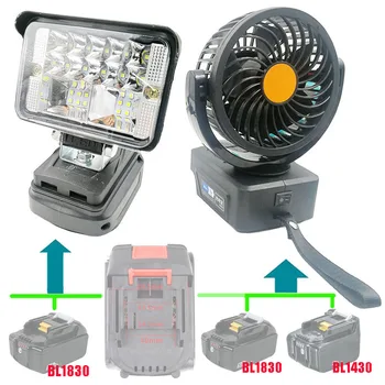 LED Luzes de Trabalho Lanternas Lanterna Eléctrica Holofotes Mini Ventilador para Makita 14,4 V 18V Li-ion Adaptador BL1830 Hongsong Jingmi