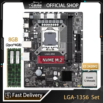 LGA1356 placa-Mãe Conjunto de Combinação Xeon E5 2420 V2 CPU 2*4GB=8GB de memória DDR3 de Memória Ram 1333MHz ECC REG LGA1356 PC Kit NVME M. 2 placa-mãe