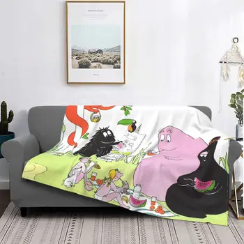 Les Barbapapa Barbamama Cobertores de Lã Primavera, Outono Família Bonito dos desenhos animados Quente Jogue Mantas para Sofá Office Tapete Peça