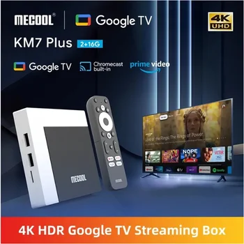 MECOOL KM7 Além de uma Caixa de TV Android 11 Netflix 4k Certificado do Google 2GB DDR4 16GB ROM 100M LAN Internet S905Y4 AV1 Home Media Player