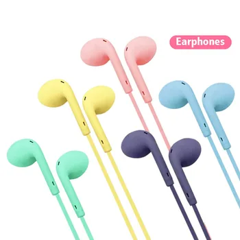 Macaron Universal de 3,5 mm Fones de ouvido Estéreo de Esportes de Música Tampões de ouvido com Fio microfone para Xiaomi