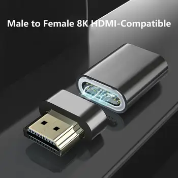 Magnético compatível com HDMI Adaptador de 8K 60HZ Liga de Alumínio Macho Para HDMI Fêmea compatível com o Conversor para TV