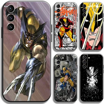 Marvel X-Men Wolverine Caso de Telefone Para Samsung Galaxy S21 Ultra S21 Mais S21 FE 5G disco Preto Casos de TPU Capa à prova de Choque
