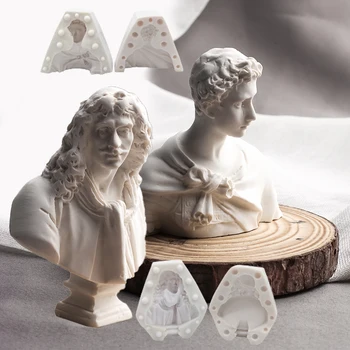 Meibum 10 Tipos Vintage Busto Escultura Ornamento Aromaterapia Vela Do Molde De Silicone Sabão Molde De Resina, Gesso Artesanato Feito A Mão