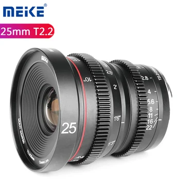 Meike Lente de 25mm T2.2 Grande Ângulo de Abertura da Câmera Lente de Foco Manual Para montagem E XF-monte M43 Lennings Lente da Câmera
