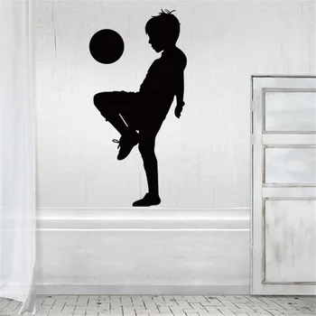 Menino jogando futebol papel de parede papel de parede Decoração da Casa de autocolantes de Parede para quarto de criança decoração de casa, decoração de parede autocolante