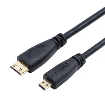 Micro Mini HDMI compatível com HDMI Para Micro HDMI compatível com o Cabo de Conexão de Vídeo HD Mini HD de Conversão de Cabo de 0,3 m 1m 1,8 m