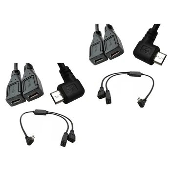 Micro USB 5 Pin Y Cabo Divisor, Esquerda, Direita, Ângulo, Carregador, Cabo de Dados