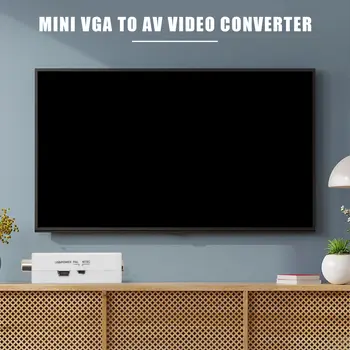 Mini VGA para AV Conversor de Vídeo VGA para RCA PC TV de Vga para Av para AV Interface de TV, monitor e Outros AV Interface de Equipamento