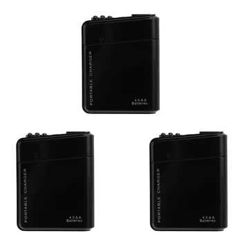 NOVO-3X Preto 4X AA Bateria de Portátil de Alimentação de Emergência, Carregador USB Para Telefone Celular