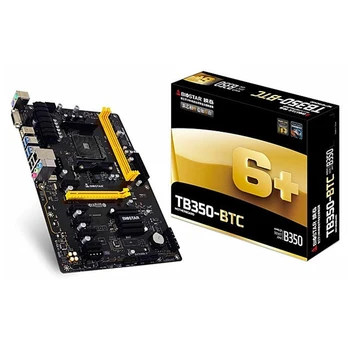 NOVO 6GPU B350A Para Biostar TB350-BTC placa-Mãe PCI-E 3.0 de M. 2 NVME Soquete AM4 DDR4 32G B350 área de Trabalho Original placa-mãe