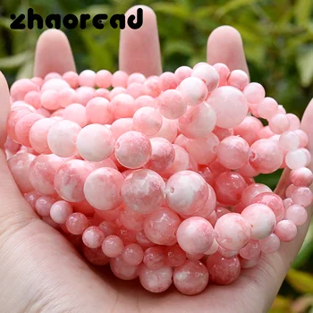 Natural de Pedra, Contas de Luz cor-de-Rosa persa Branco Jades Espaçador Esferas de Pedra para Fazer Jóias DIY Pulseira Colar Acessórios