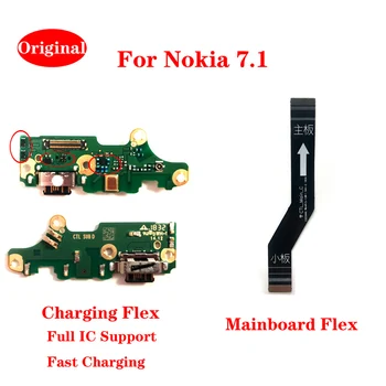 Nokia 7.1 Original de Porta de Carregamento USB Mic Sensor Tipo-C Interface de Soquete do Conector da Placa de placa-mãe, cabo do Cabo flexível