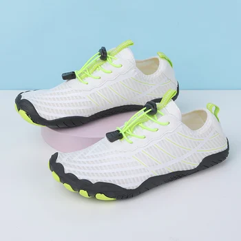 Nova Branca De Malha Homens Dedo Sapatos De Secagem Rápida De Fitness Interior Sapatos Confortáveis E Respirável Mulheres Beach Tênis Sapatilha Aquatica