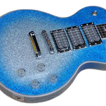 Novas personalizados, azul brilhante LP guitarra elétrica, rosewood fingerboard, HHH recebimento, livre de alta qualidade de entrega