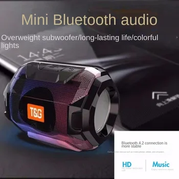 Novo tg162 luz colorida portátil sem fio Bluetooth alto-falante ao ar livre do cartão de subwoofer criativa de presente de áudio pequenas