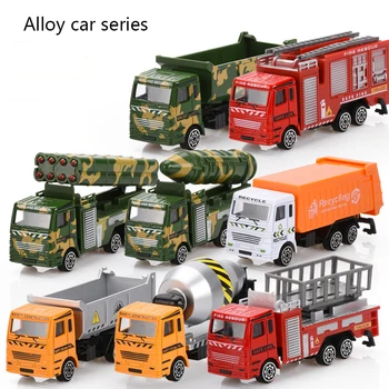 O novo Multi-estilo de Fundição Caminhão de Brinquedo Escavadeira Caminhão de bombeiros de Engenharia de Mini Veículos Inércia Brinquedo infantil Presente Liga Stunt Car